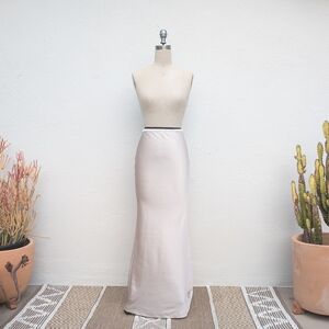 Lioness Champagne Hudson Maxi Bias Slip Skirt Size XXS